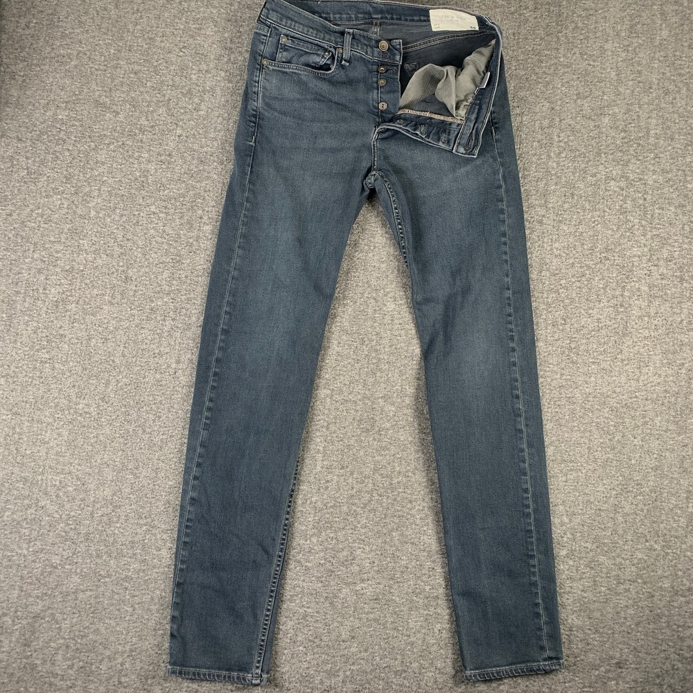 Rag & Bone Fit 2 Slim Jeans Men 32x33 Blue Button Fly Made in USA Pant Modern